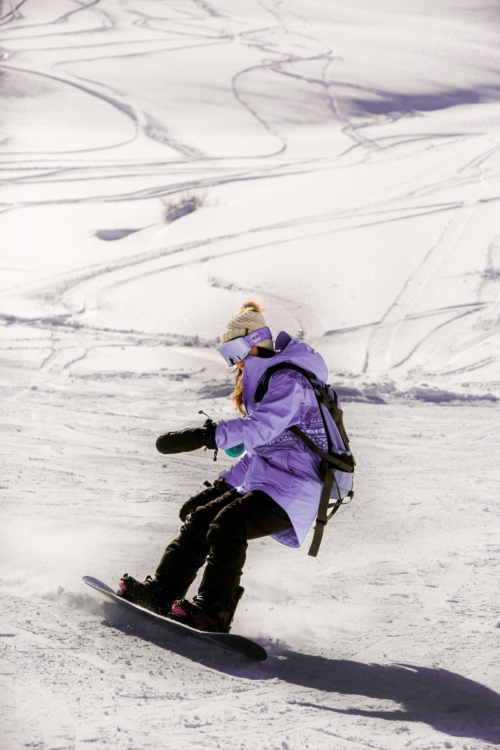 A Woman on a Snowboard